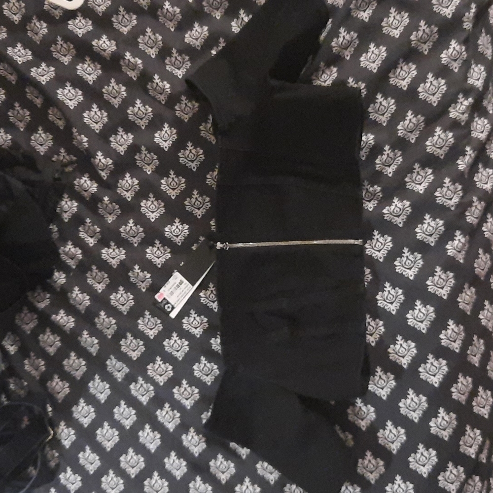 True Religion black zipper crop top